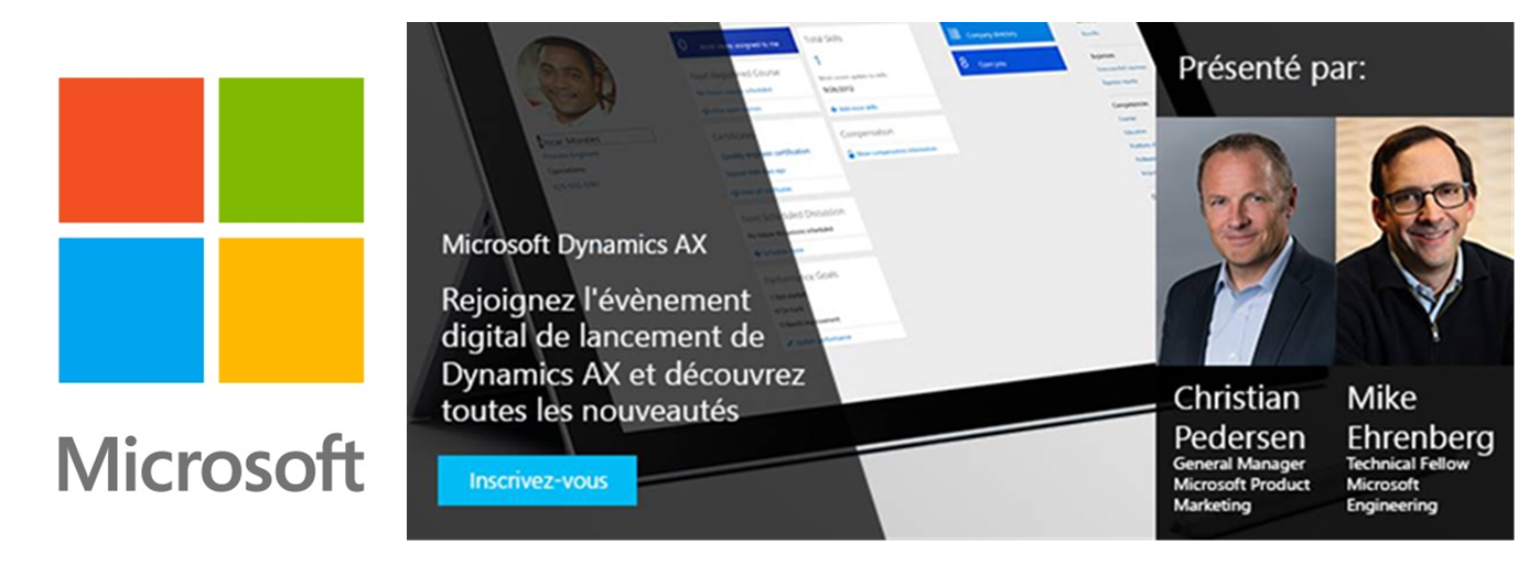 Invitation pour le lancement digital de Microsoft Dynamics AX le 9 mars 2016 de 17h à 18h